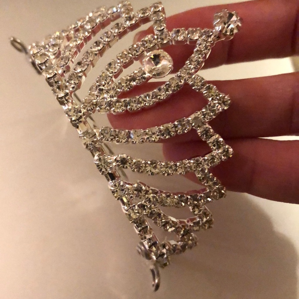 Princess Crown Silver Rhinestone - Picture 5 of 6